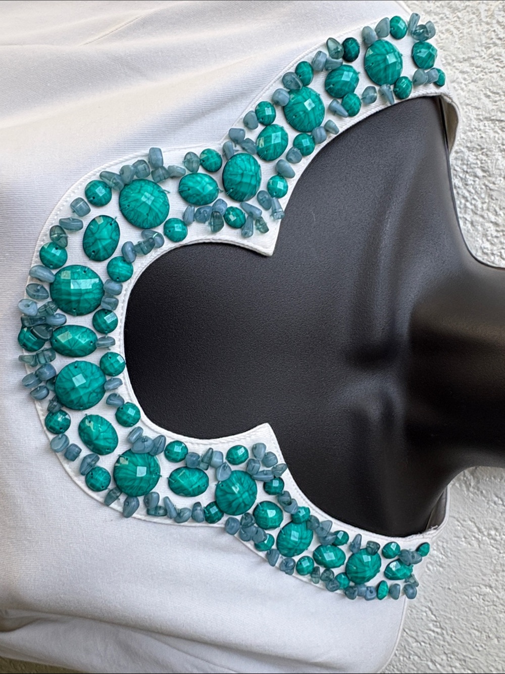 Ruby Rd. Top with Teal Beaded Neckline NWOT - Picture 2 of 8